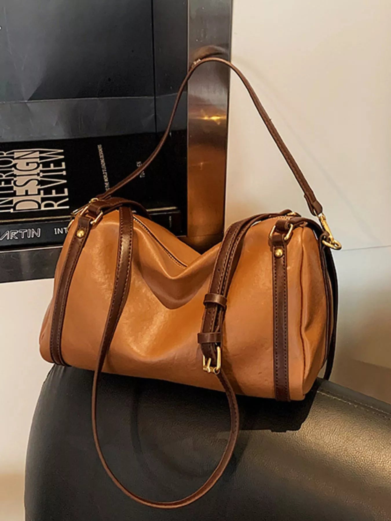 Vintage Style Barrel Crossbody Bag