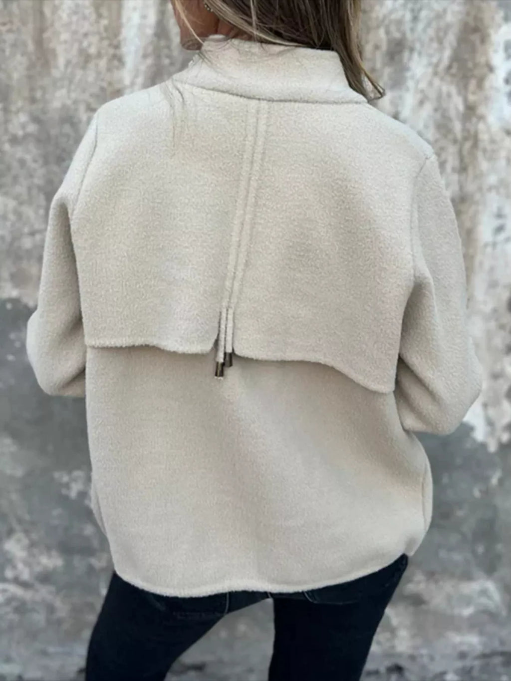 Full Size Textured Knit Zip Up Outerwear Plus Size