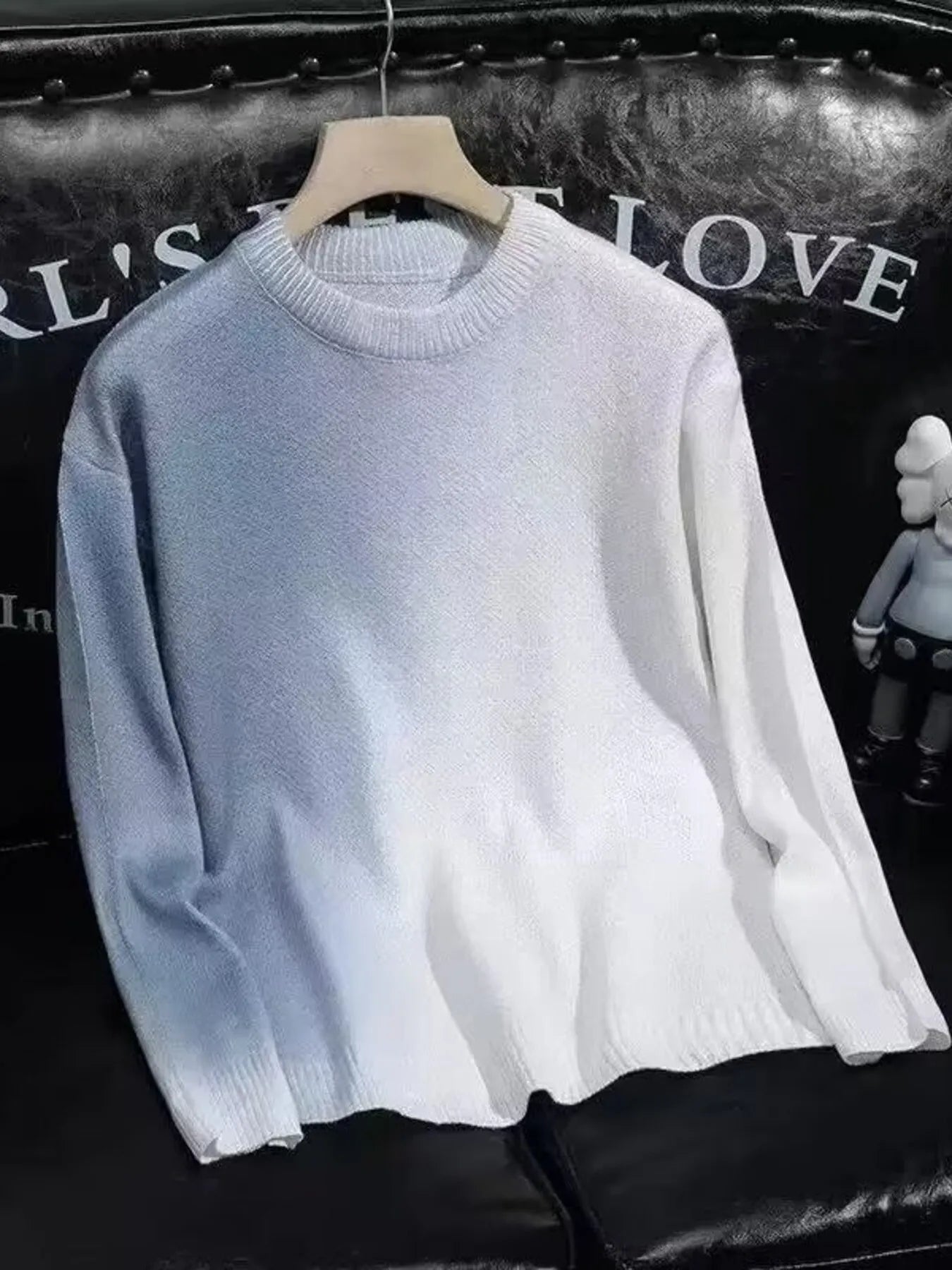 Men's Gradient Round Neck Knitted Pullover