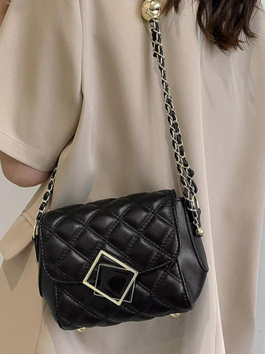 Quilted Flap Chain Crossbody Bag