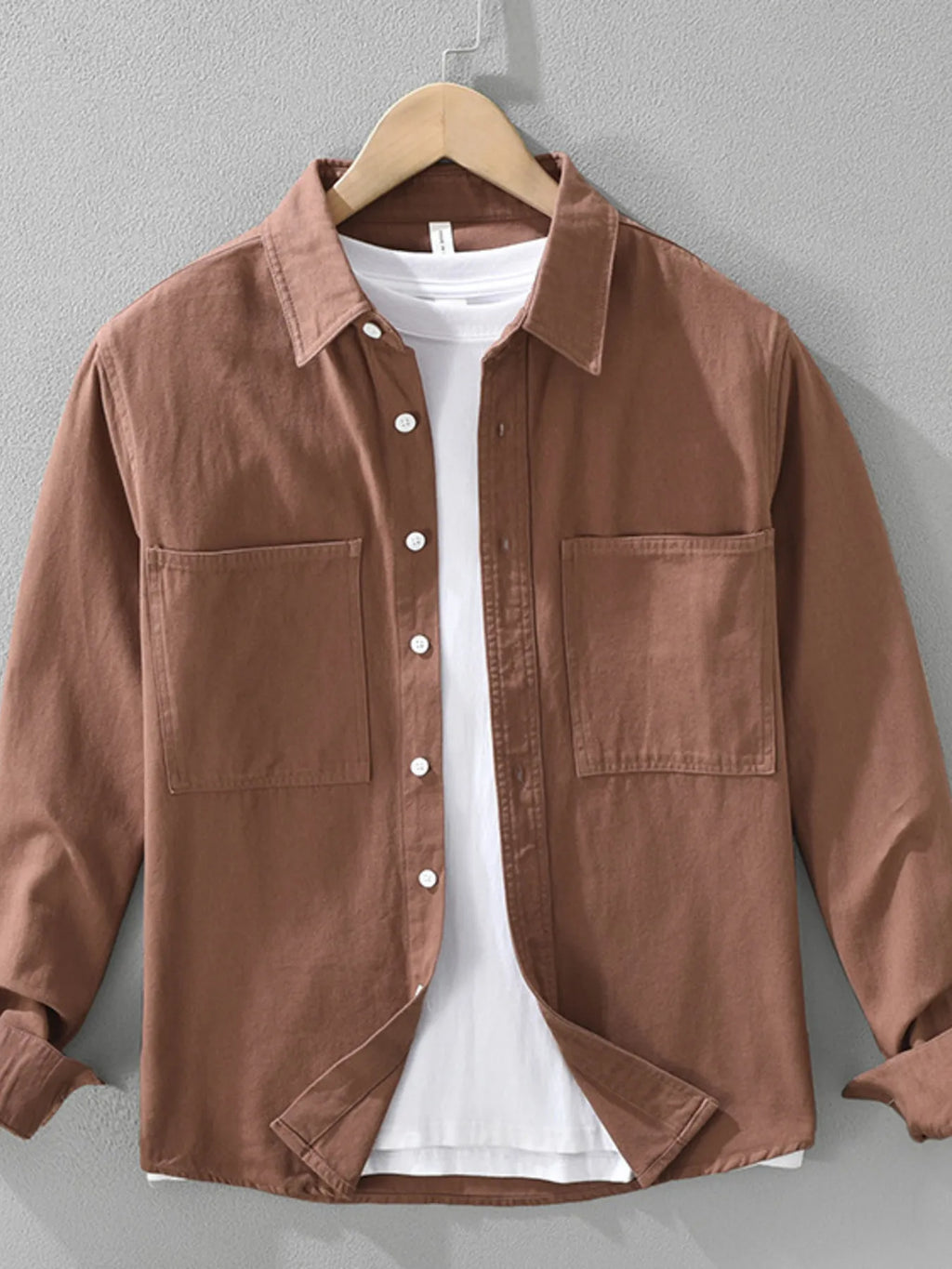 Men's Plus Size Button Detail Long Sleeve Shirt