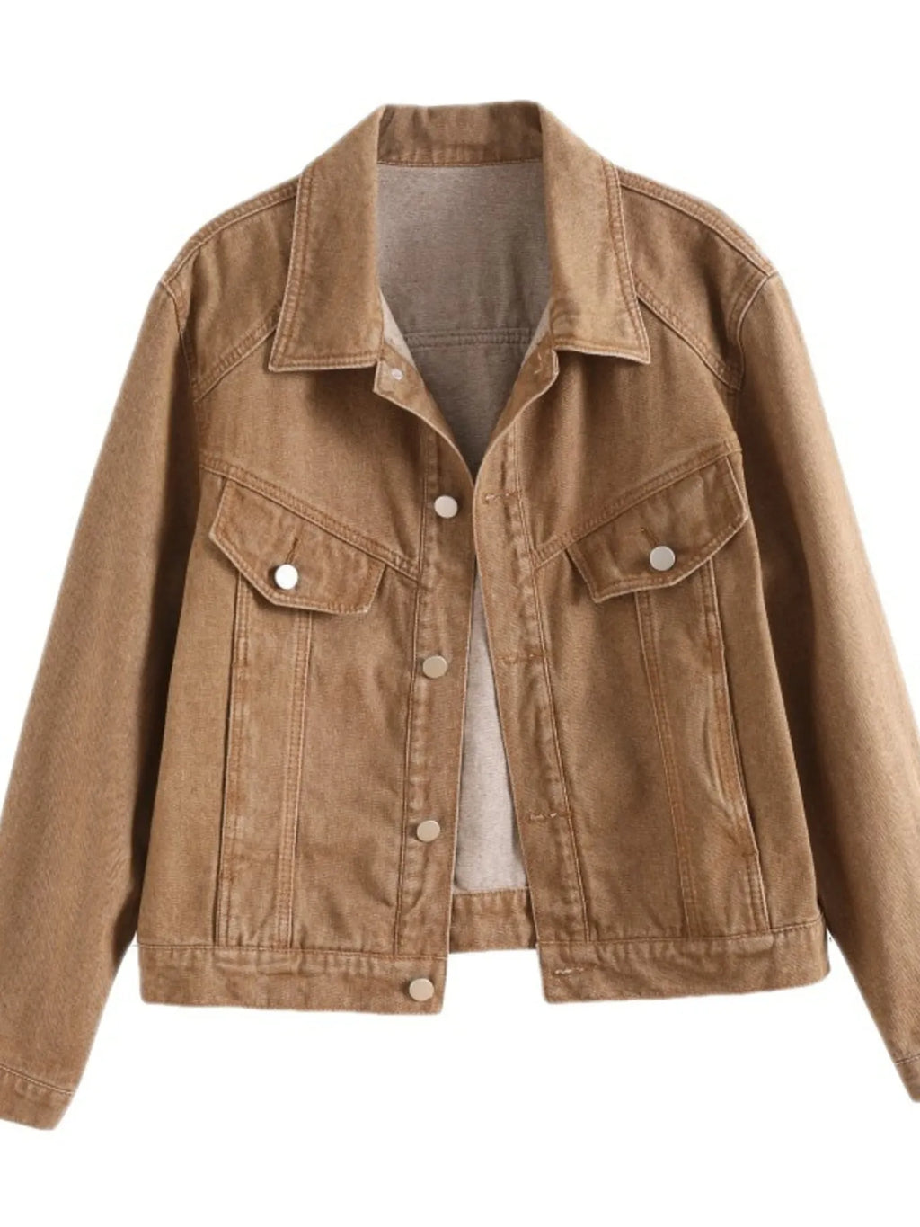 Button Up Long Sleeve Denim Jacket