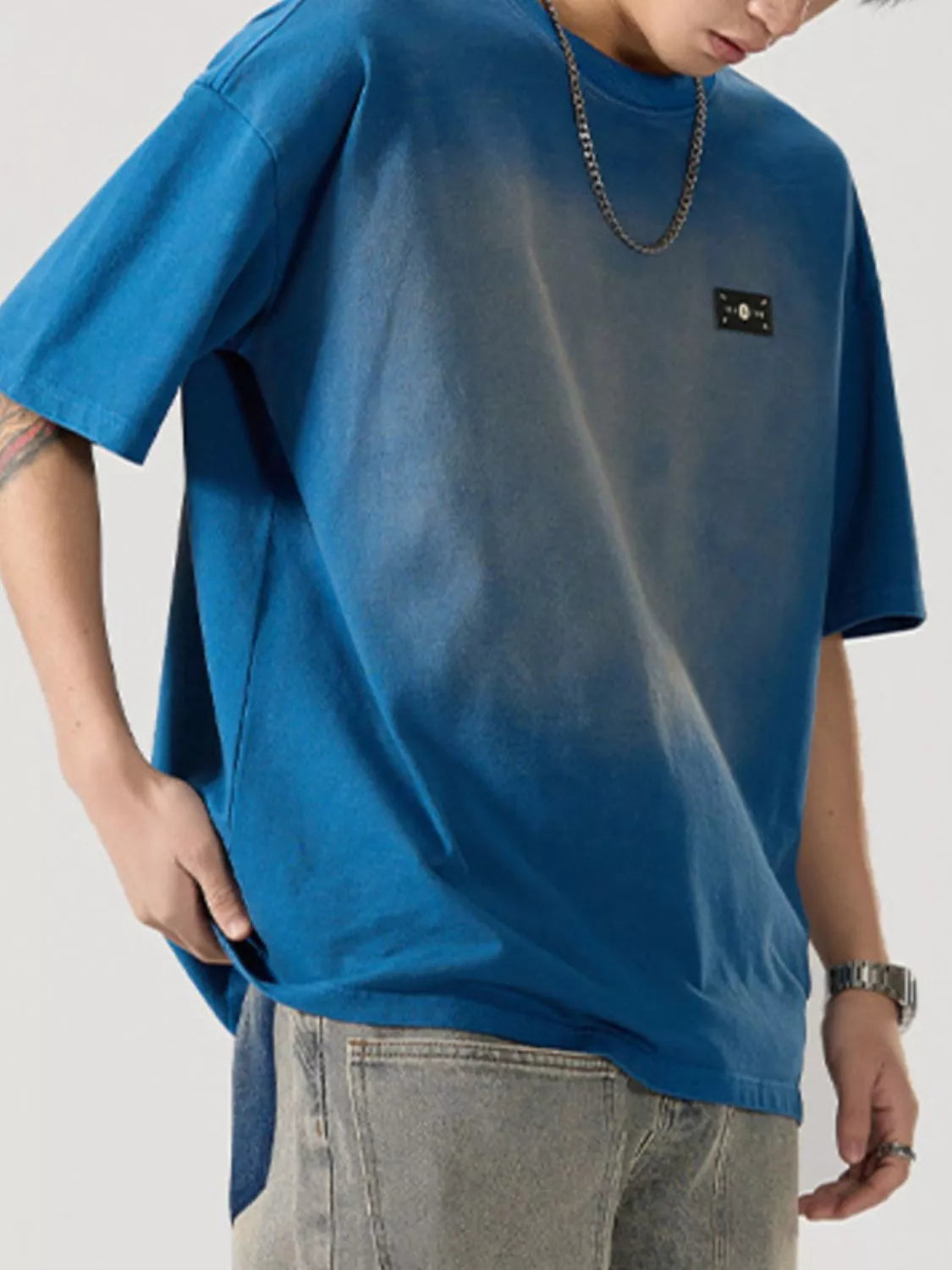 Men's Full Size Round Neck Half Sleeve T-Shirt Plus Size