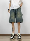 Men's Full Size Washed Loose Fit Denim Shorts Plus Size