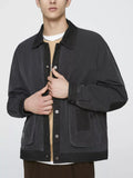 Men's Plus Size Snap Down Long Sleeve Jacket