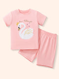 Children's Swan Short Sleeve Tee and Shorts Set