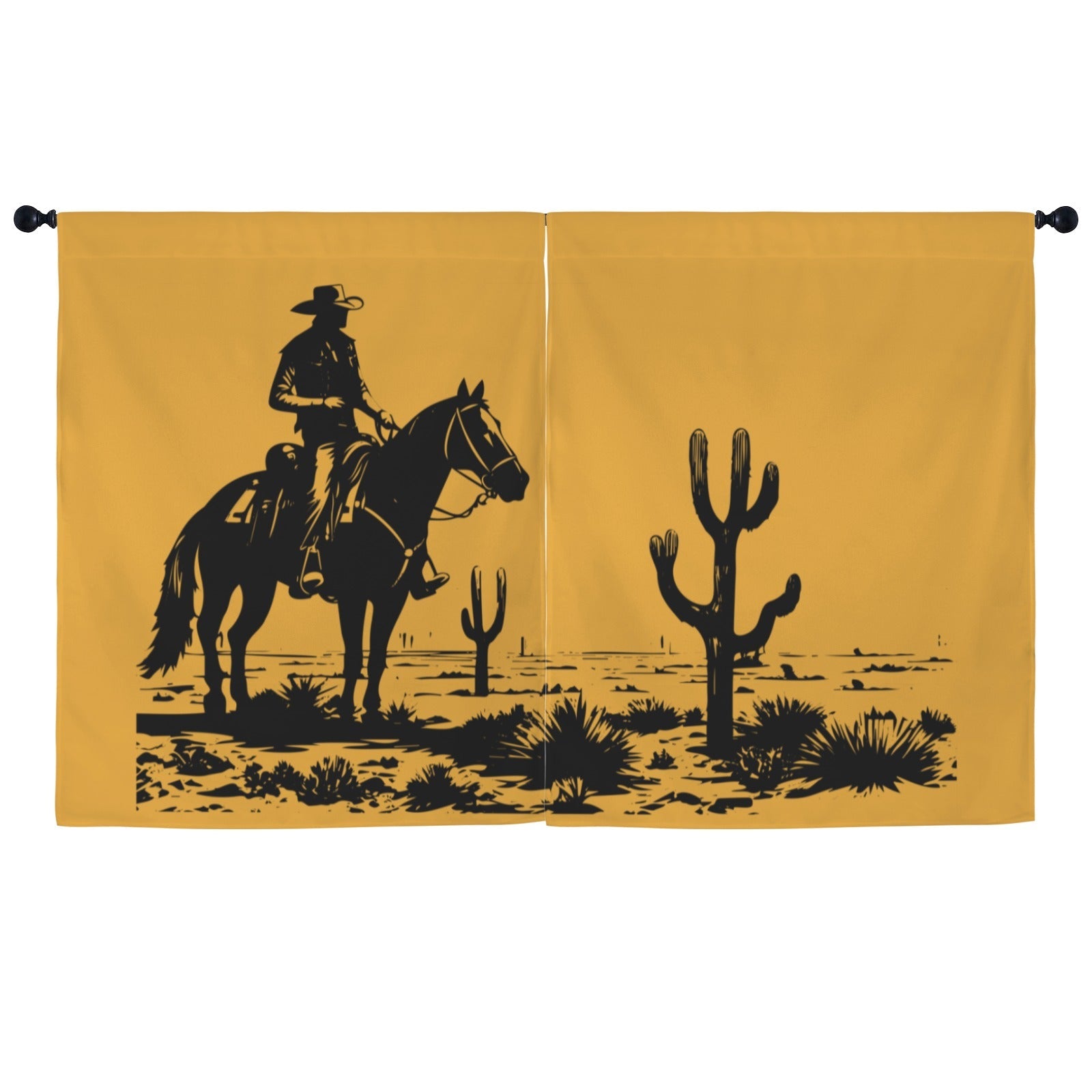 Baha Ranch Desert Cowboy Window Curtain 52"x63" Made in America