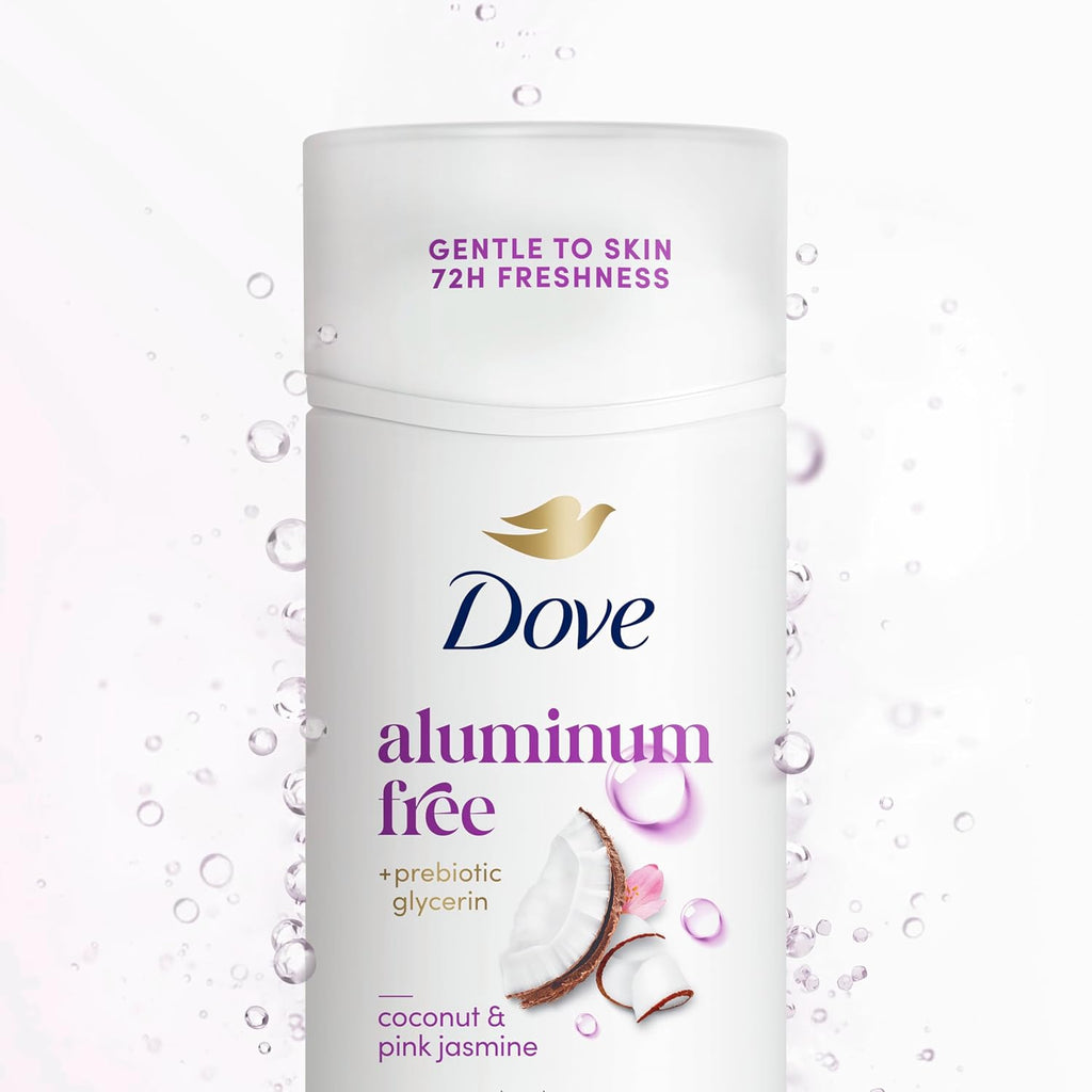 Dove Deodorant Stick for 72 Hour Odor Protection Coconut & Pink Jasmine Aluminum Free 2.4 oz