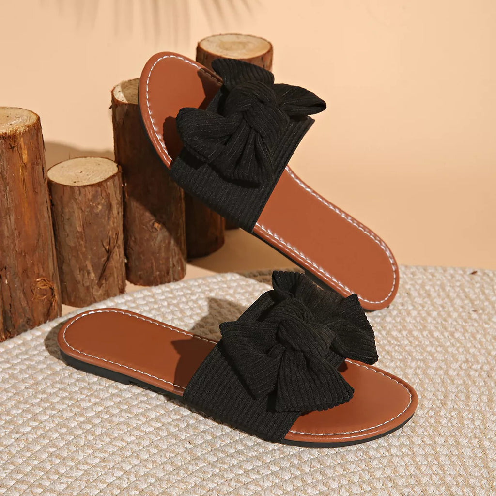 Bow Knot Decor Flat Sandals