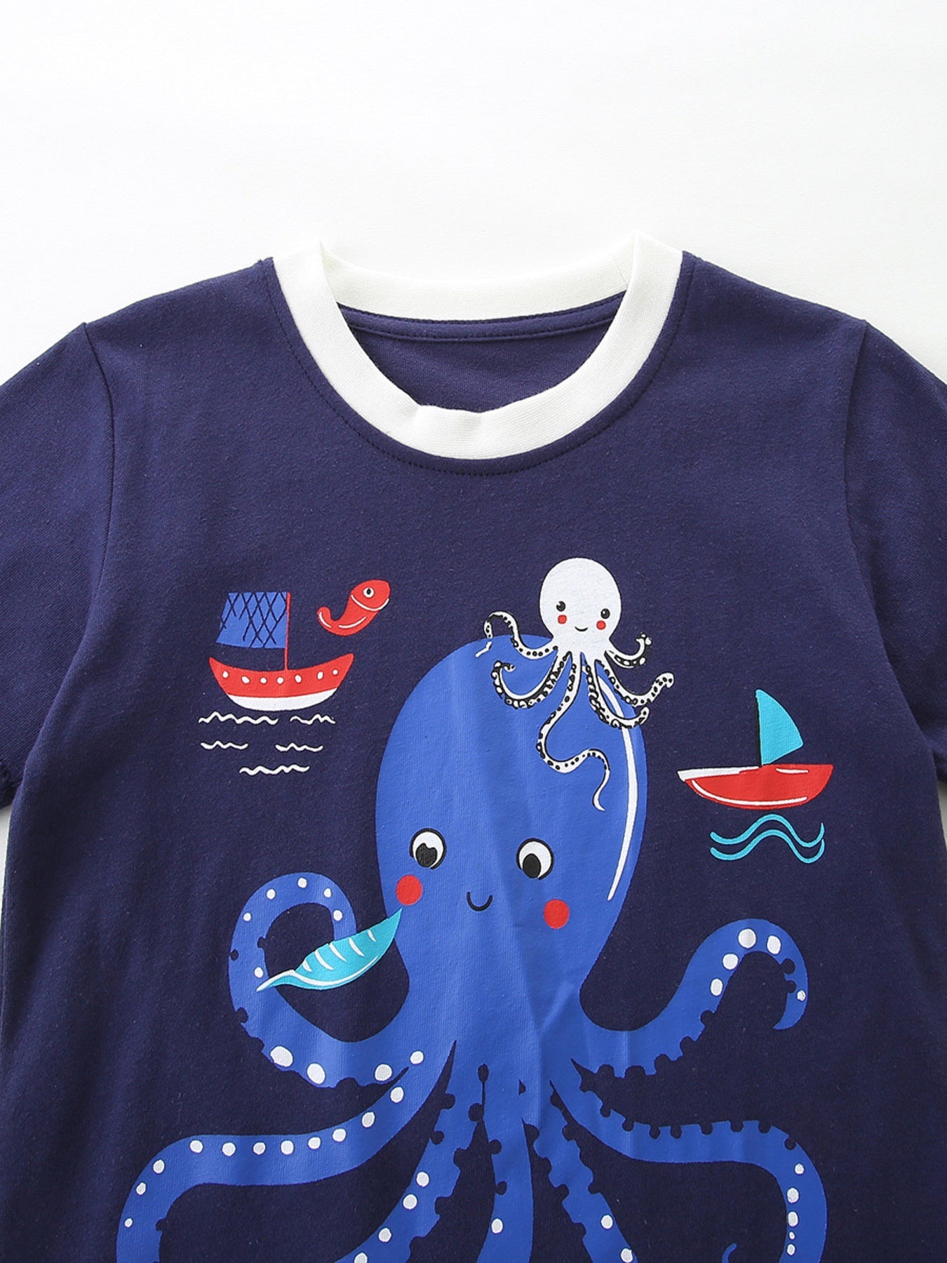 Children's Octopus Graphic Tee and Shorts Set