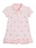 Children's Rainbow Ruffle Hem Polo Dress