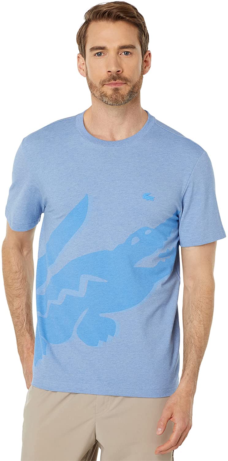 Lacoste Men's Big Crocodile Print Crew Neck Cotton T-Shirt