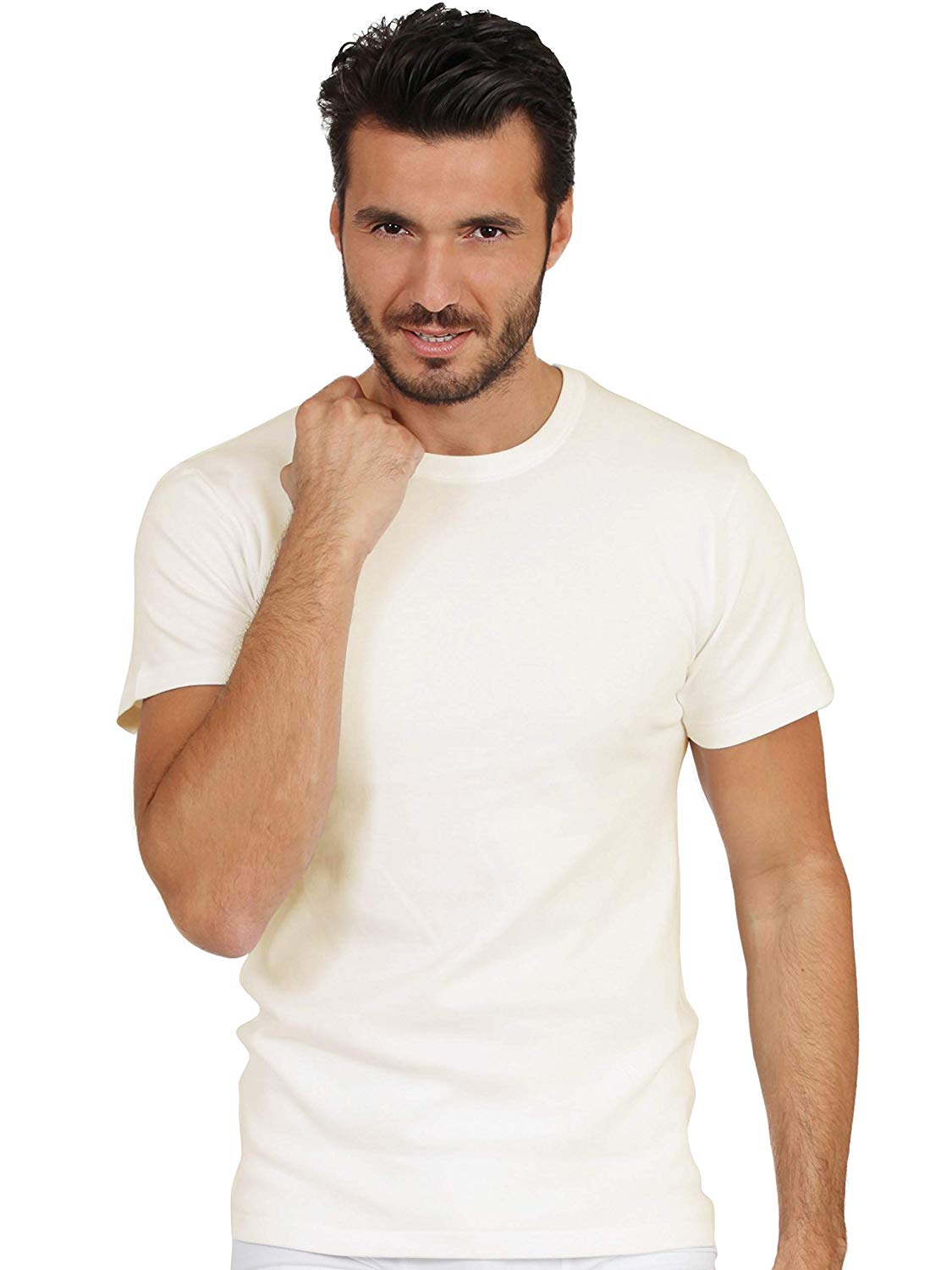MaRe Luxury Merino Wool Blend (50% Merino Wool) Men's Short Sleeve T-Shirt. Proudly Made in Italy (450)