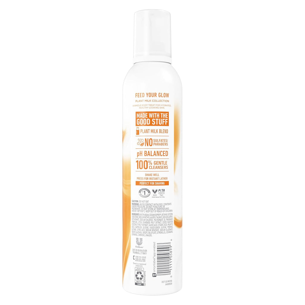 Dove Whipped Shower Foam Coconut & Lychee For Women for Hydrated & Soft Skin 10.3 OZ