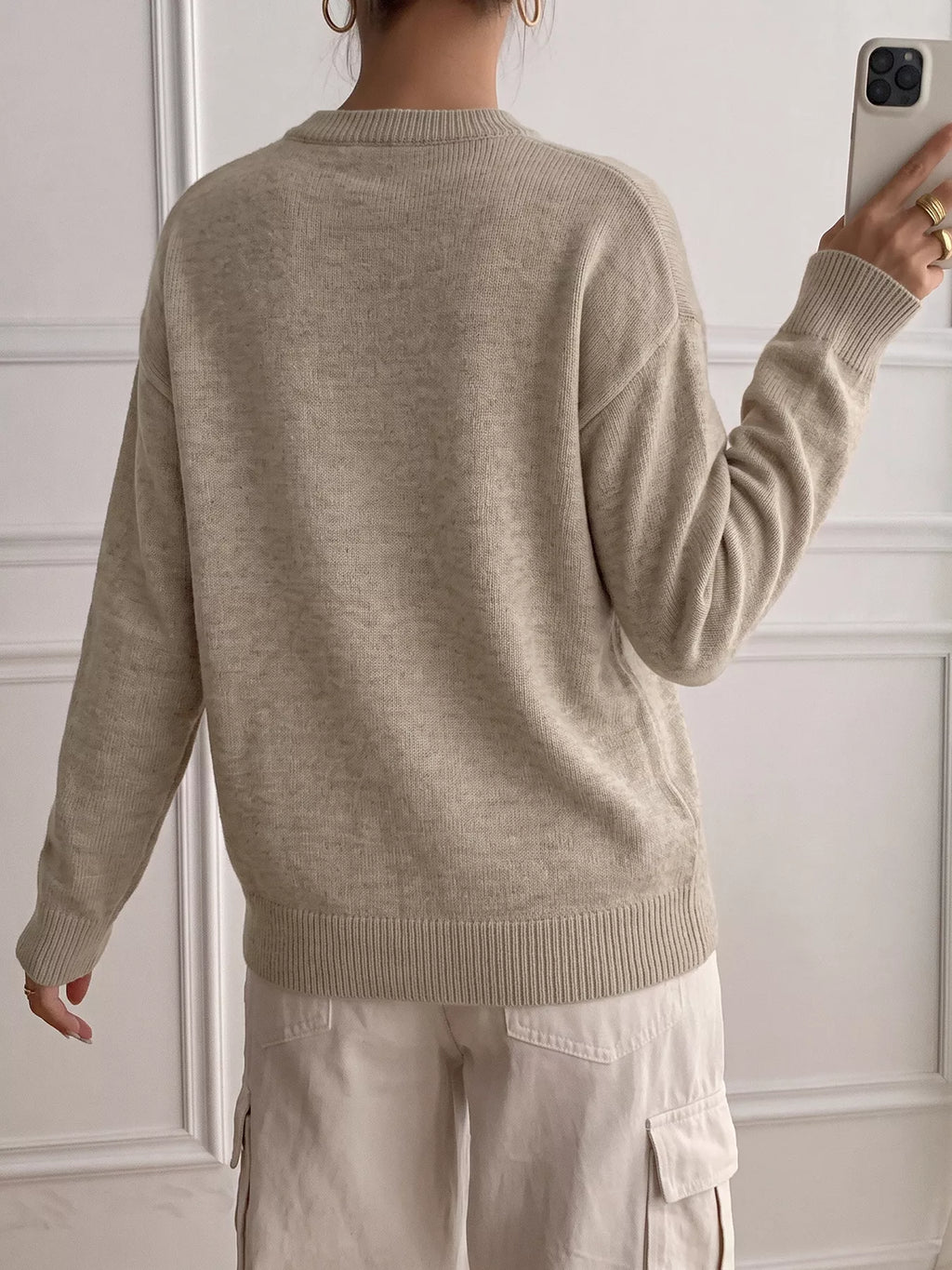 Dropped Shoulder Long Sleeve Sweater
