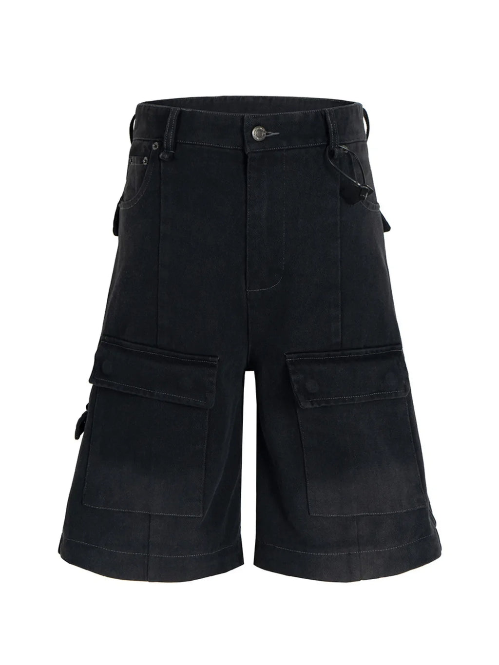 Men's Wide Leg Detachable Cargo Jeans with Multi-Pockets