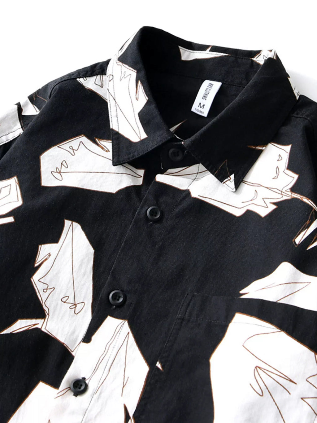 Men's Plus Size Abstract Print Long Sleeve Casual Shirt