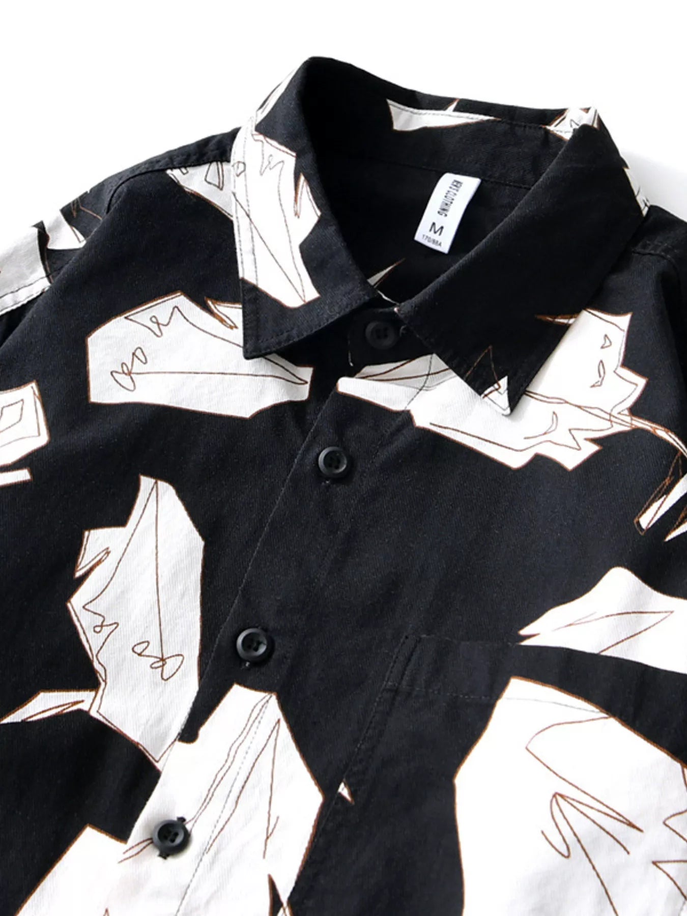 Men's Plus Size Abstract Print Long Sleeve Casual Shirt