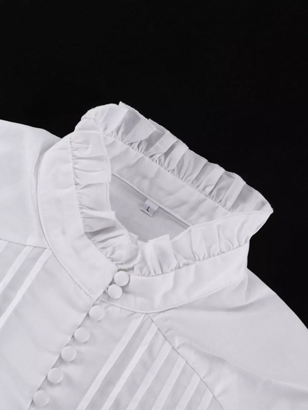 Button-Up Balloon Sleeve Mini Dress