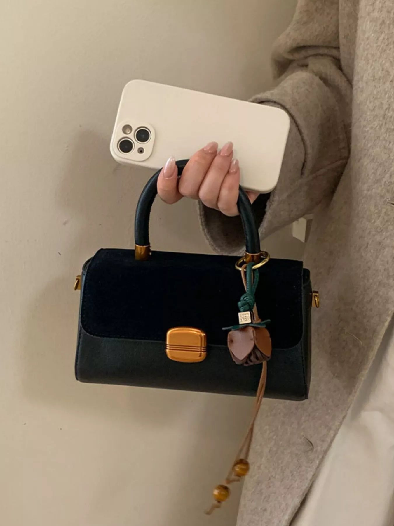 Flap Crossbody Bag with Charm