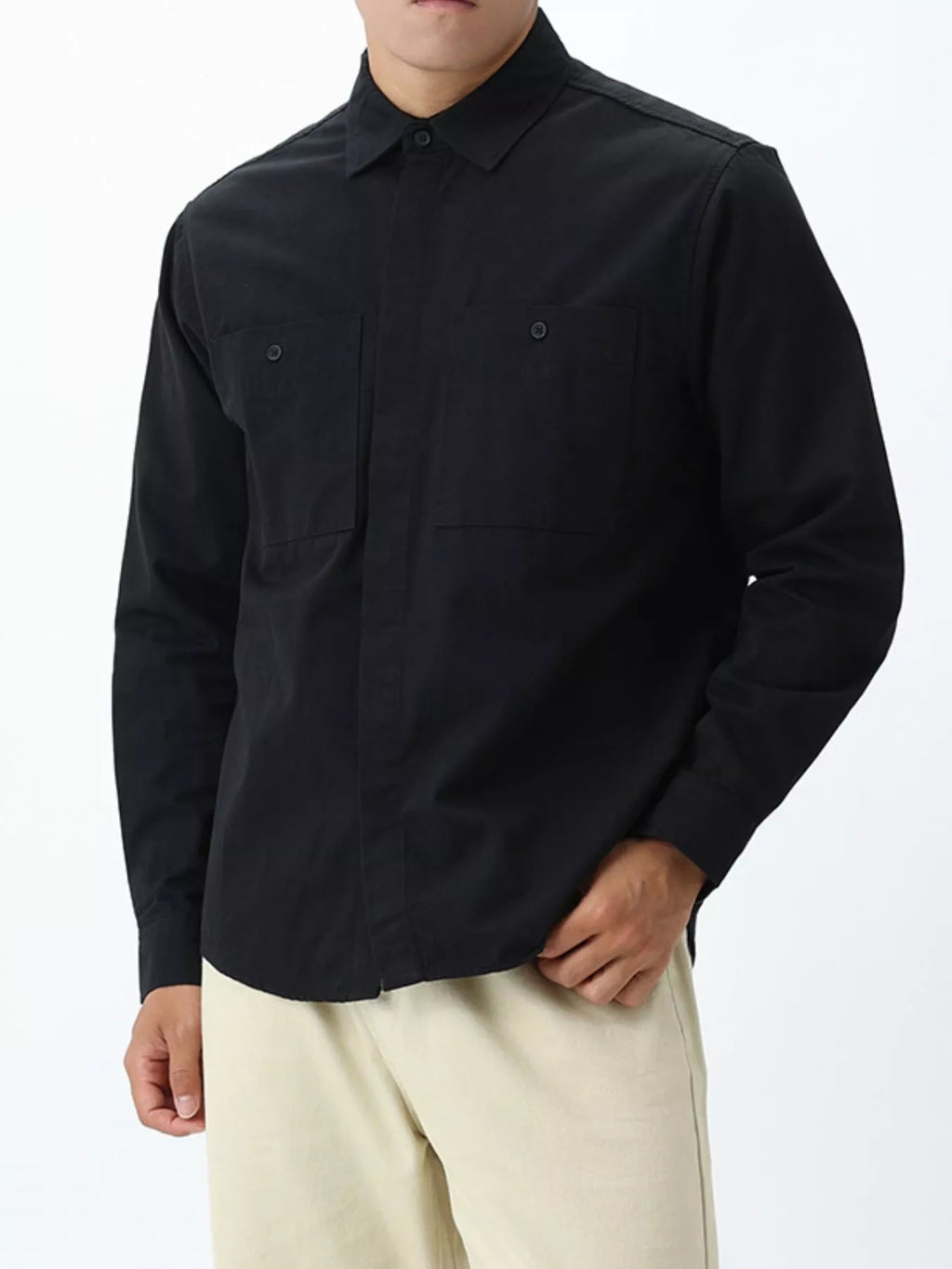 Men's Plus Size Button Down Long Sleeve Shirt