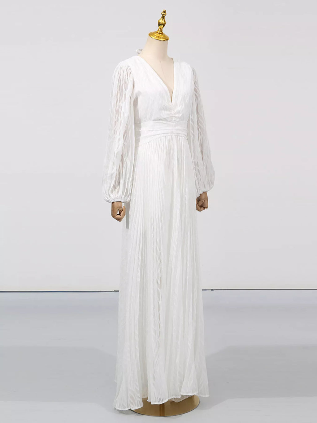 V-Neck Long Sleeve Maxi Dress