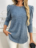 Round Neck Puff Sleeve T-Shirt