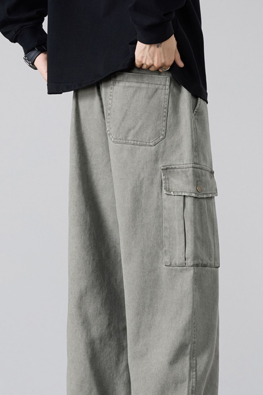 Men's Plus Size Drawstring Loose Fit Cargo Pants