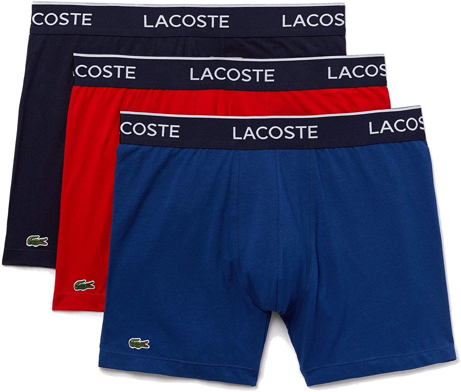Lacoste Underwear Men's 3-Pack Classic Cotton Stretch Boxer Briefs