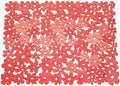 iDesign Blumz Floral Red Flexible Plastic Large Sink Protector Mat