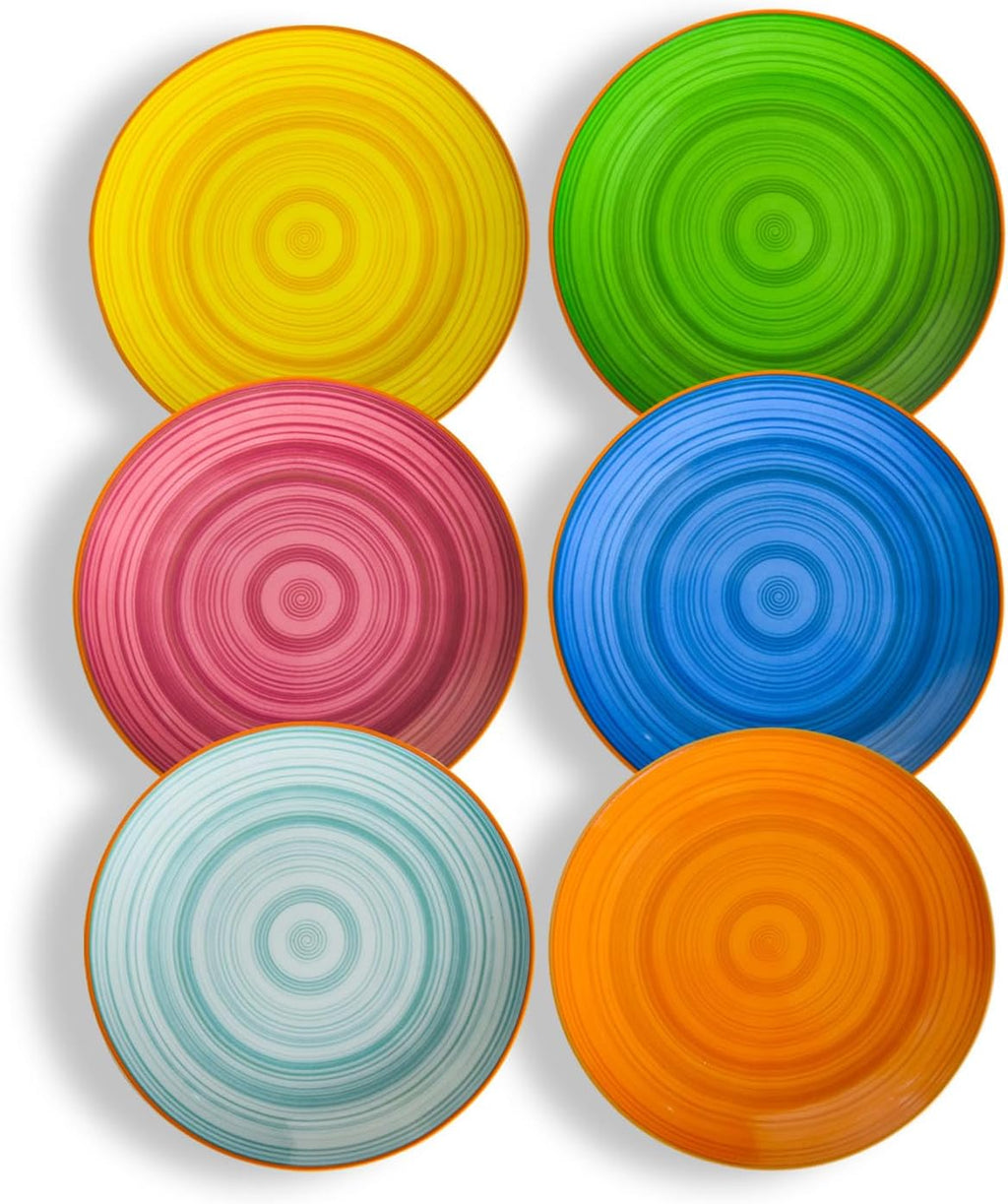 Miicol Ceramic Appetizer Plates Set of 6, White Dessert Plates 8 Inch, Small Dinner Plates, Modern Round Salad Plates, Porcelain Serving Dishes for Snack, Bread, Fruit, Microwave & Dishwasher Safe