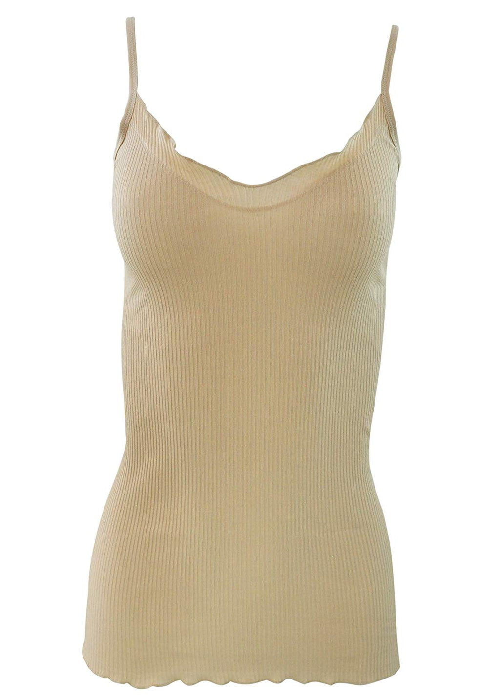 BASIC COTTON Free Spirit Premium Quality 100% Cotton Women's Spaghetti Straps Top Made in Italy (601)