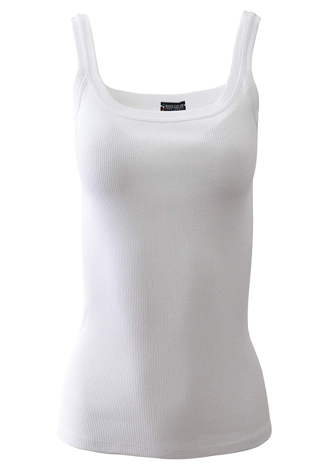 BASIC COTTON Free Spirit Premium Quality 100% Cotton Women's Tank Top. Proudly Made in Italy (616)