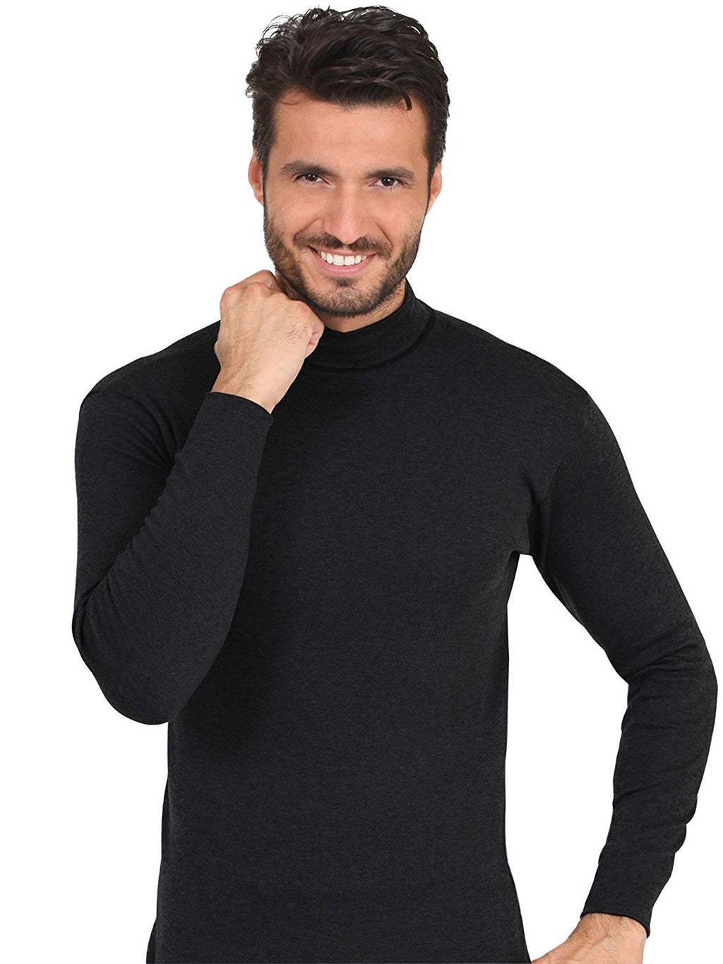 BASIC COTTON Free Spirit Premium Quality 100% Brushed/Fleece Cotton Men's Turtleneck Made in Italy (955)