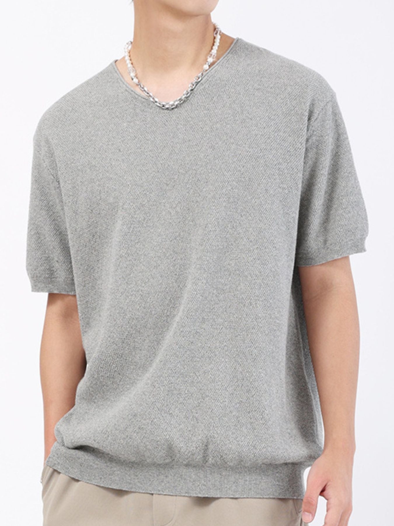 Men's Plus Size Casual Knit Short Sleeve T-Shirt