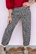 Leopard Print Barrel Jeans