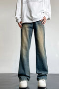 Men's Full Size Vintage Wash Wide Leg Jeans Plus Size