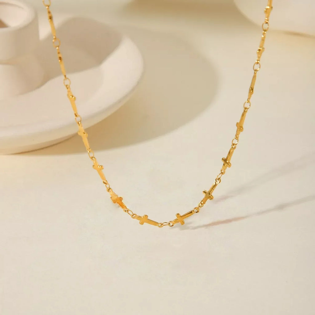 18K Gold-Plated Cross Necklace