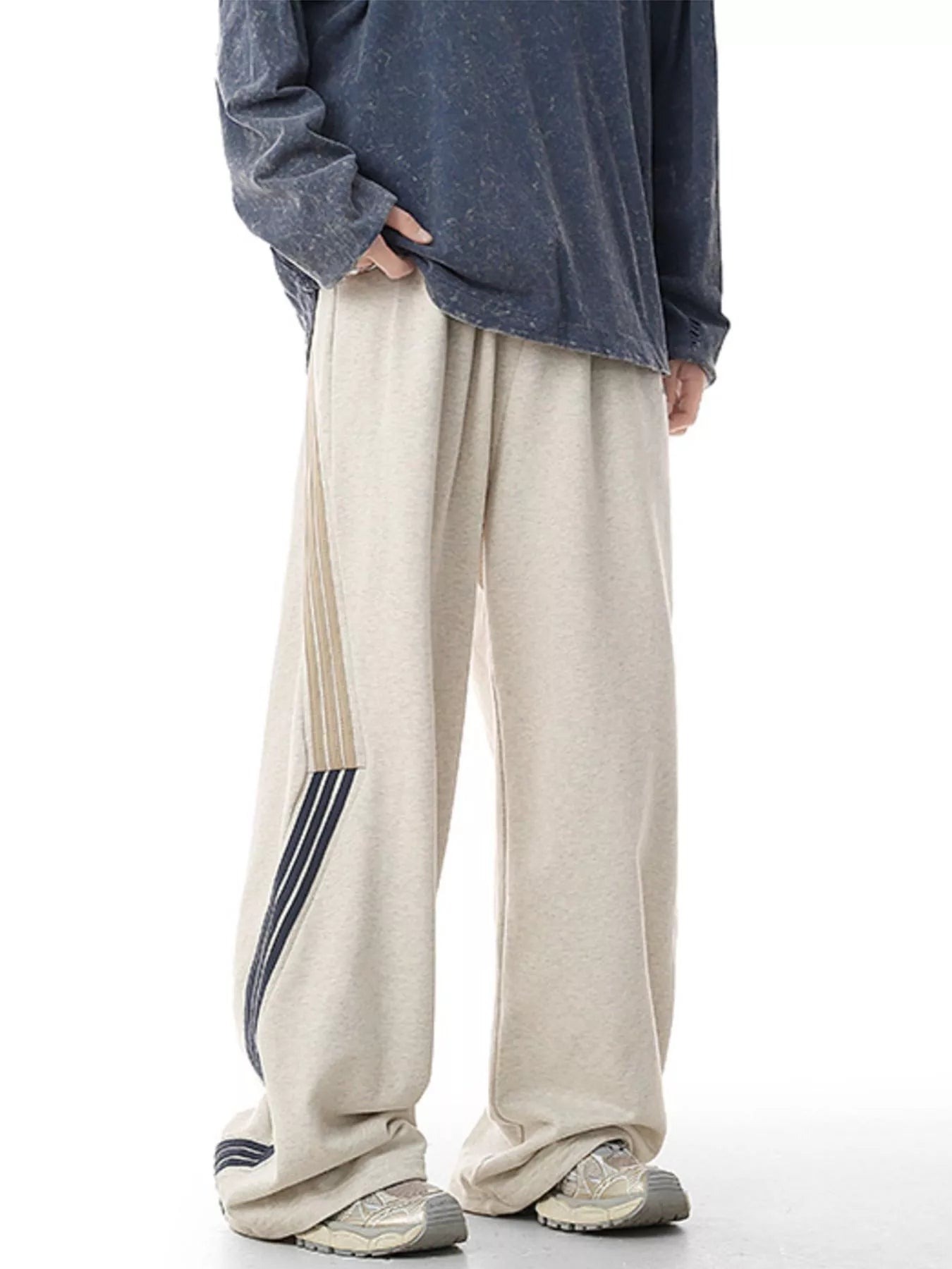 Men's Plus Size Side Striped Relaxed Fit Casual Pants