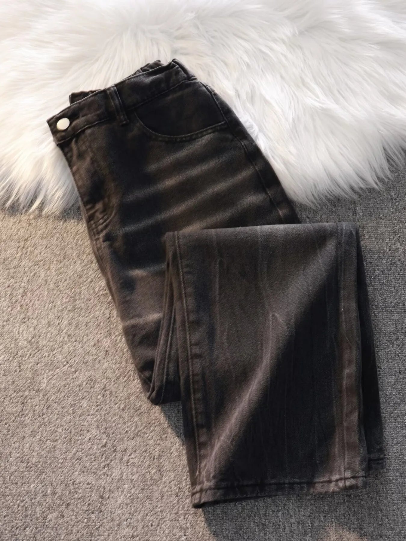 Men's Full Size Wash Straight Leg Jeans Plus Size