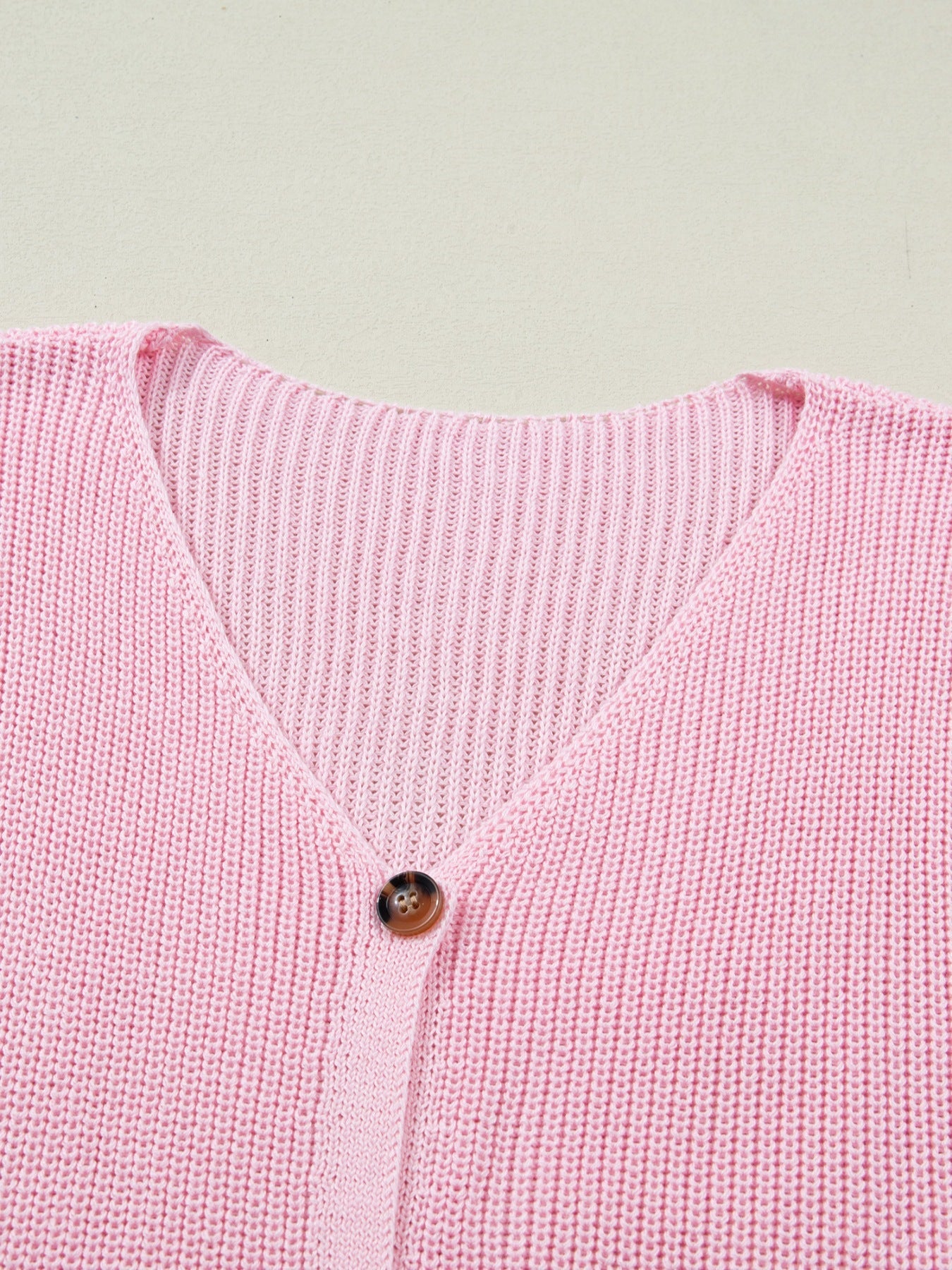 Solid Color Knit V Neck Button Front Sweater Vest