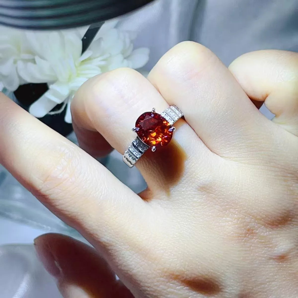 3 Carat Moissanite Oval 925 Sterling Silver Ring