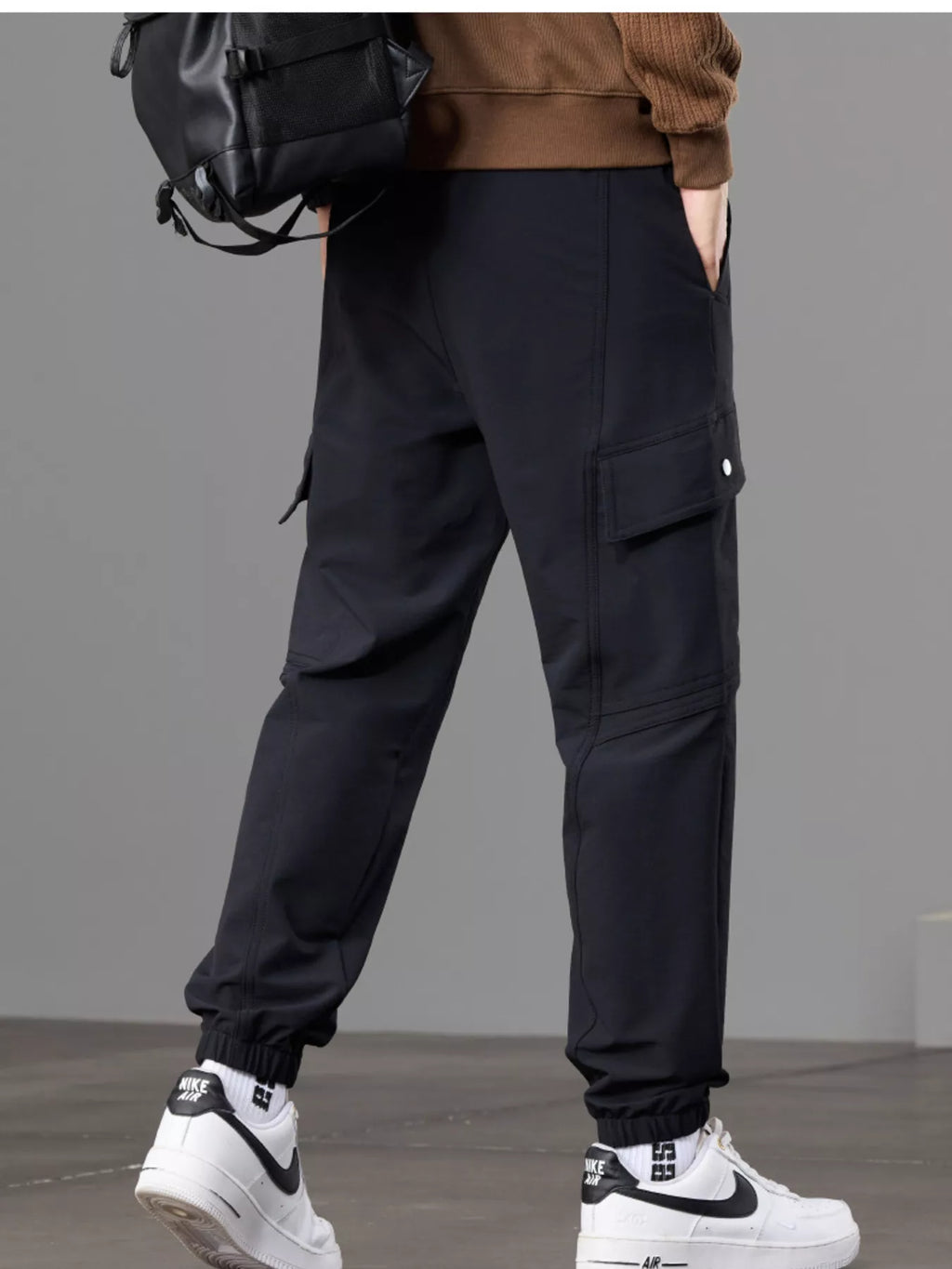 Men's Casual Cargo Pants with Drawstring Waist