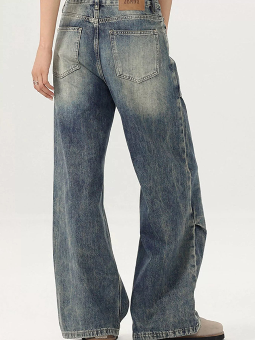 Men's Vintage Wash Wide Leg Jeans