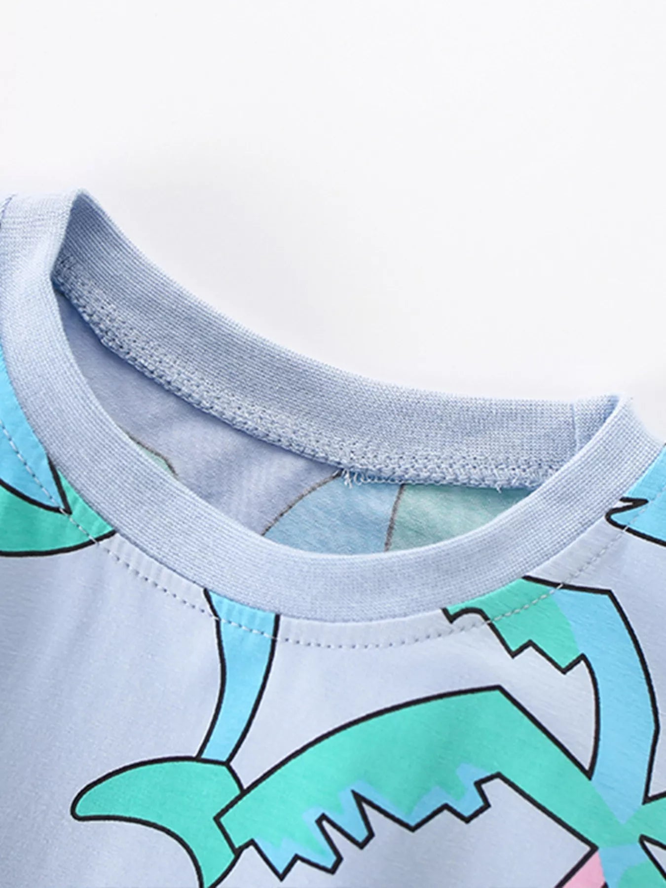 Children's Cute Cartoon Dinosaur Print Ruffle Sleeve Dress
