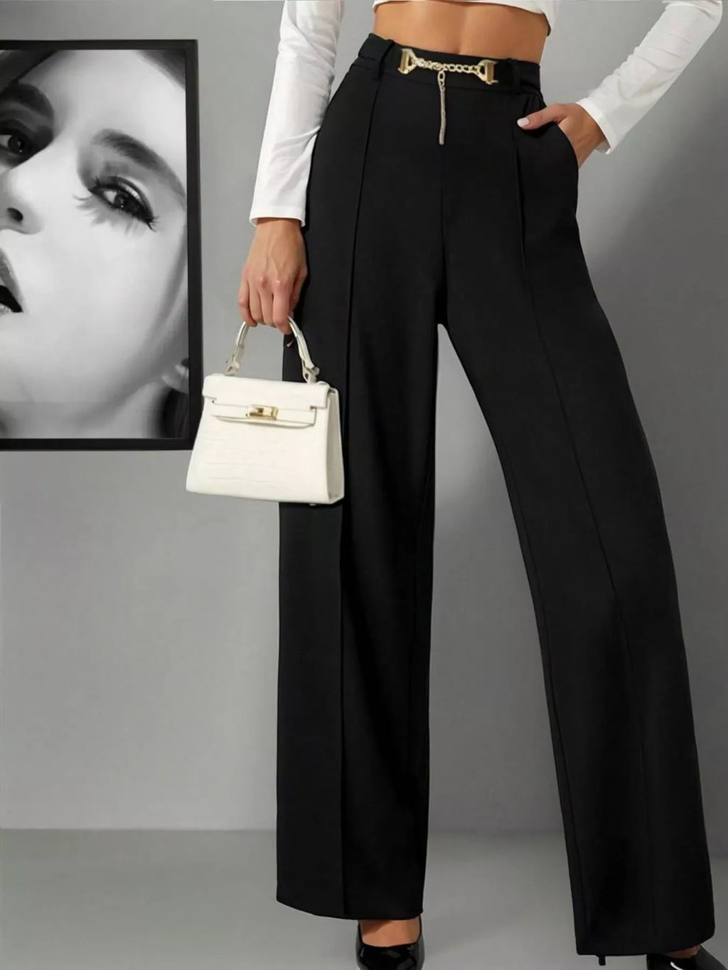 Wide-Leg High Waist Pants