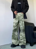 Men's Full Size Abstract Print Wide Leg Jeans Plus Size