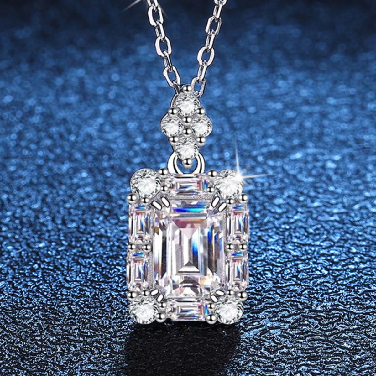 1 Carat 925 Sterling Silver Moissanite Pendant Necklace