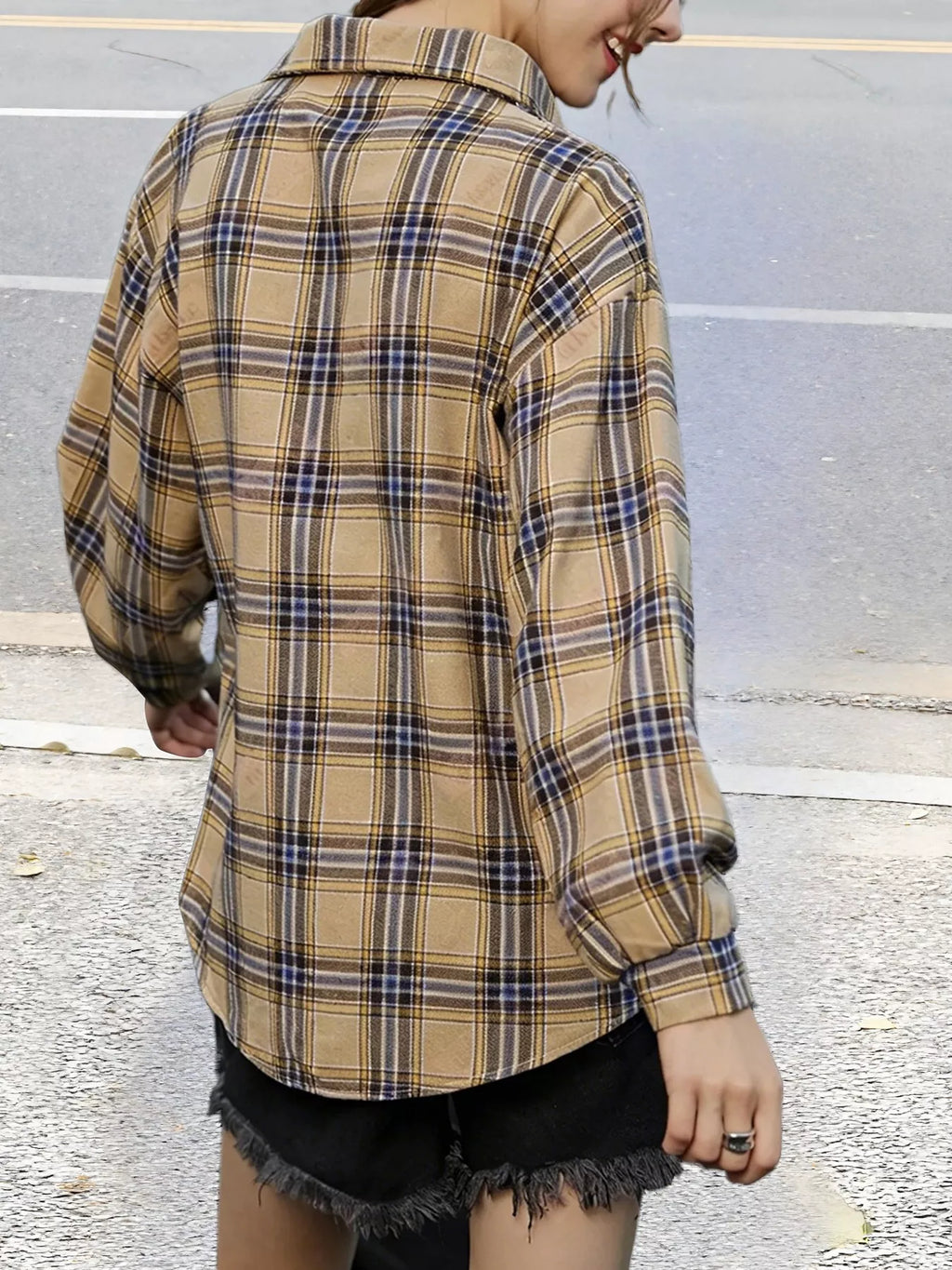 Plaid Button Up Long Sleeve Shirt