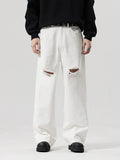 Men's Full Size Distressed Ripped Wide Leg Jeans Plus Size